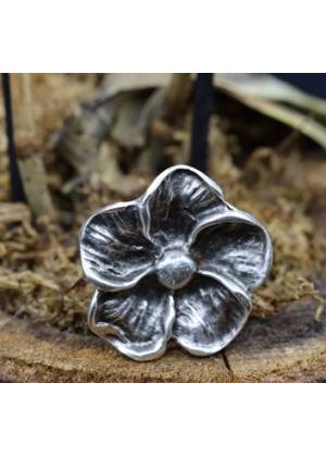 Gümüş Kaplama Çiçek Yüzük